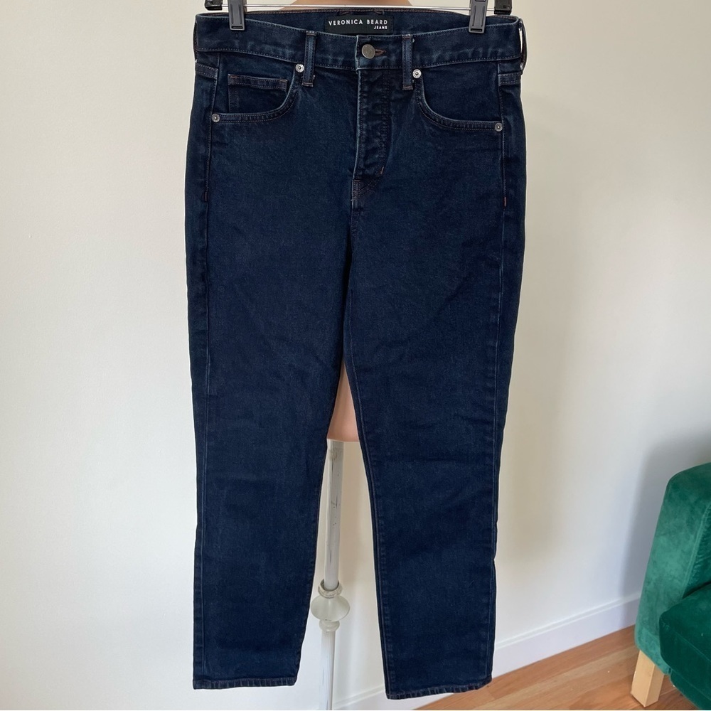 Veronica Beard Dark Night Ryleigh Slim Straight High Rise Blue Jeans EUC Sz 26/2